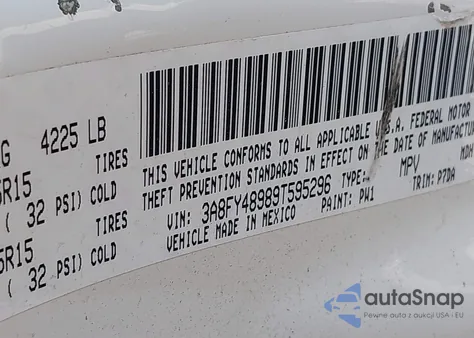 2009 Chrysler Pt Cruiser Lx z USA, uszkodzony, nr VIN 3A8FY48989T595296